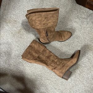 Carlos by Carlos Santana Chestnut Brown Low Heel Mid-Calf Boots